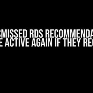 Do Dismissed RDS Recommendations Become Active Again if They Reoccur?