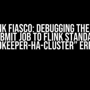 The Flink Fiasco: Debugging the “Failed to Submit Job to Flink Standalone ZooKeeper-HA-Cluster” Error